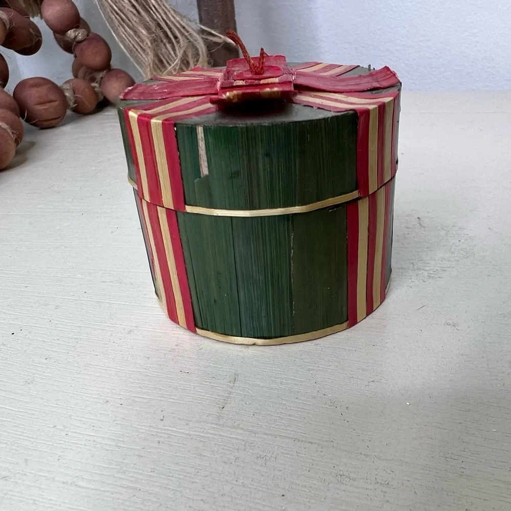 Pier 1 Bamboo Christmas Present Ornament